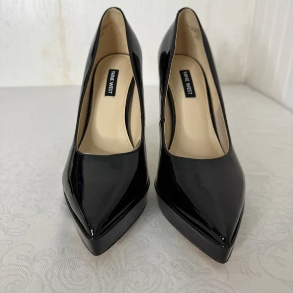NWOB Nine West Danca Patent Leather Pointed Toe Stiletto Heels Size 8M - Picture 3 of 12